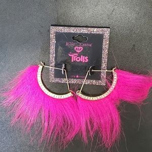 **Sale** Betsey Johnson Trolls pink fuzzy earrings